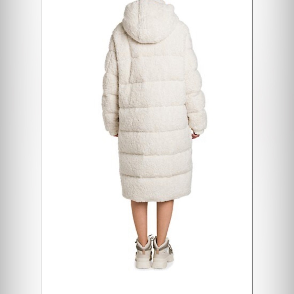 Moncler Jacket: Hainardia Faux-Fur Removable Hood Long Down Quilted Jacket